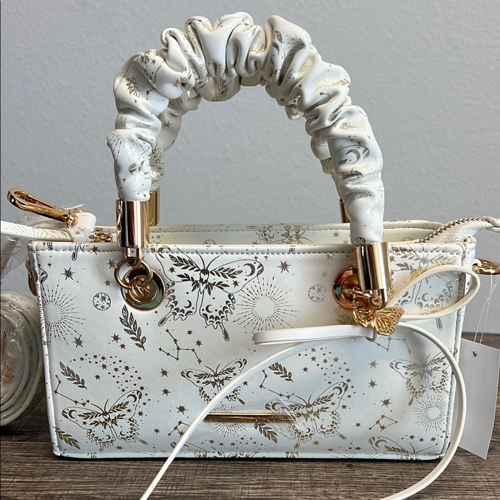 Aldo | Gold Shimmery Mini Bag with Charm & Crossbody Strap ✨